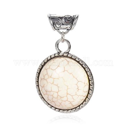 Alliage turquoise synthétique gros pendentifs PALLOY-G155-01AS-1
