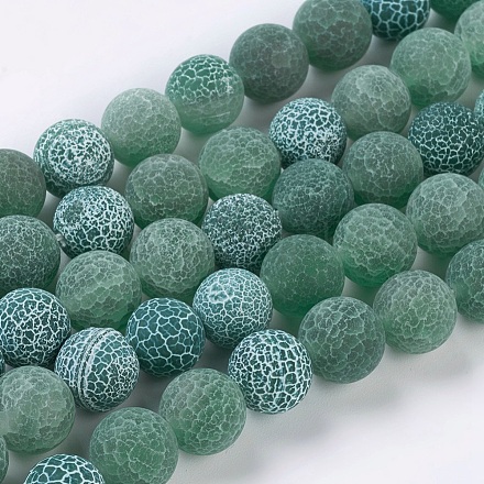Chapelets de perles en agate naturelle craquelée G-G055-10mm-4-1