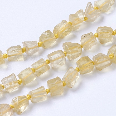 Chapelets de perles de quartz citron naturel G-F568-292-1
