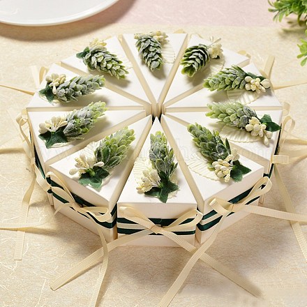 Kuchenförmige Hochzeitsbonbons aus Pappe als Geschenkboxen CON-E026-01A-1