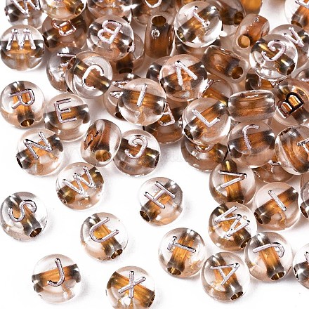 Perles acryliques sienne transparentes MACR-T038-07B-1