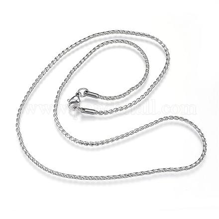 Не тускнеющие витые цепочки из нержавеющей стали 304 NJEW-D285-22P-1