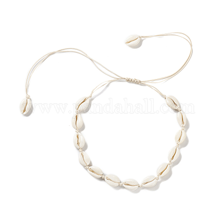 Collier de perles de coquillage naturel NJEW-E094-01B-1