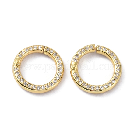Eco-Friendly Brass Micro Pave Clear Cubic Zirconia Twister Clasps ZIRC-C024-31G-1