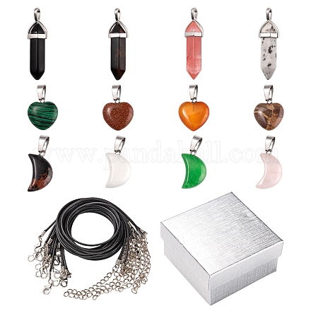 Kit de fabricación de collar de piedras preciosas de diy DIY-FS0003-59-1