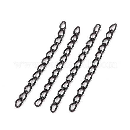 Ion Plating(IP) 304 Stainless Steel Curb Chains Extender STAS-WH0032-02A-EB-1