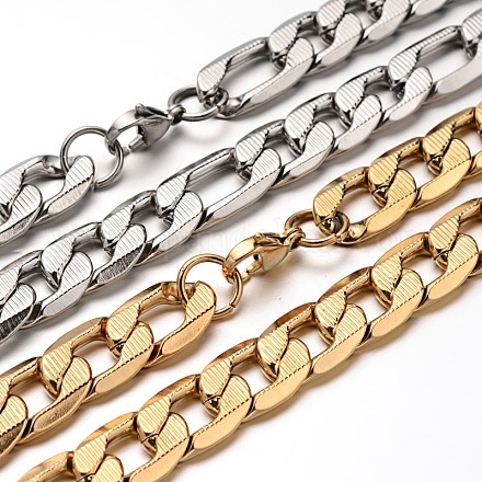 304 Stainless Steel Figaro Chain Necklaces NJEW-M141-01-1