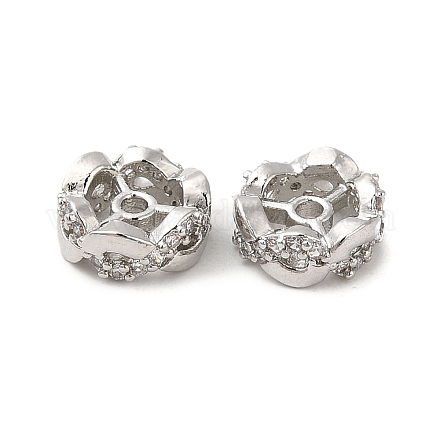 Perles de zircone cubique de placage de rack en laiton KK-K349-04P-1