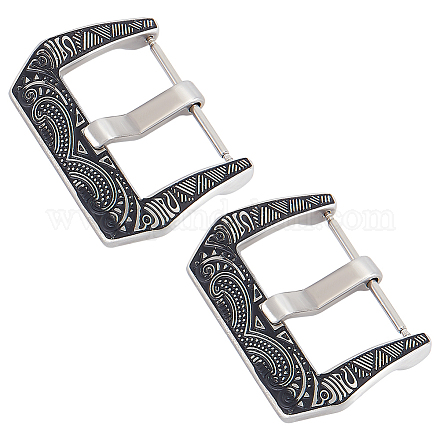 Unicraftale 2 Sets Tibetan Style 304 Stainless Steel Watch Band Clasps STAS-UN0039-87A-1