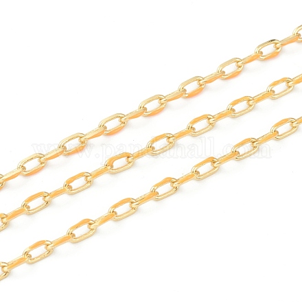 Handmade Golden Brass Enamel Link Chains CHC-M021-66B-05-1
