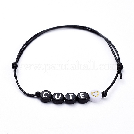 Bracelets en perles de polyester ciré ajustables BJEW-JB05294-04-1