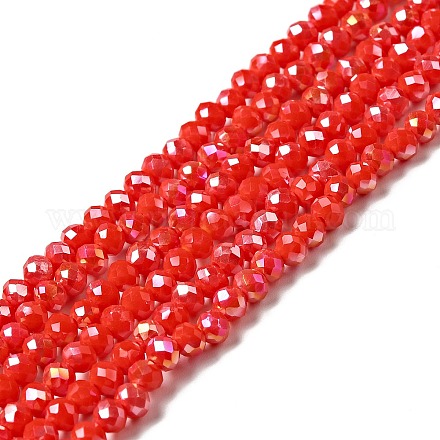 Rondelles de perles de verre de cristal opaque de couleur solide opaque X-EGLA-F049A-06AB-1