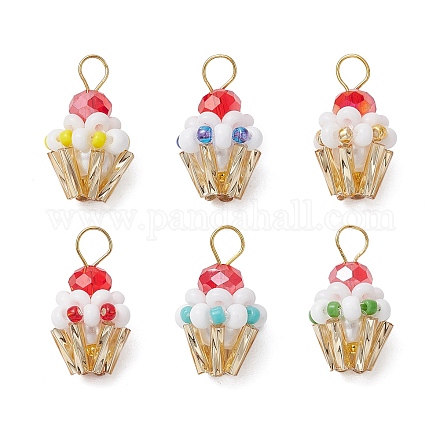 Подвески-кексы из стеклянных бусин PALLOY-MZ00581-1