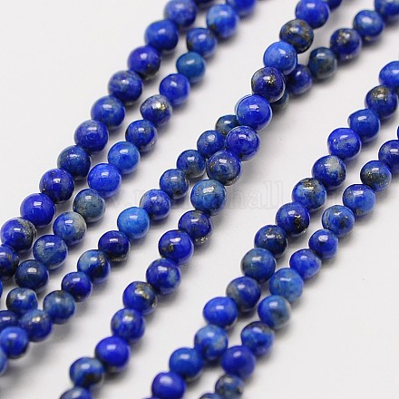 Piedras preciosas naturales lapis lazuli cuentas redondas hebras G-A130-2mm-28-1