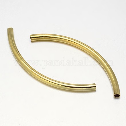 Curved Brass Tube Beads KK-L104-03G-1