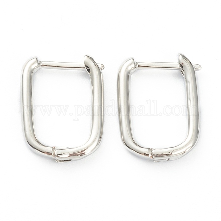 Brass Huggie Hoop Earrings EJEW-P189-01P-1