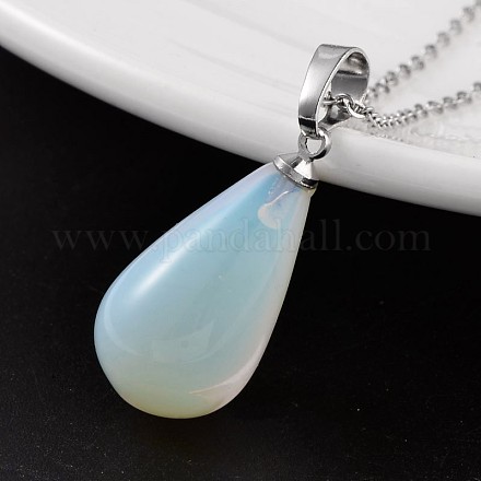 Pendentifs en laiton opale en forme de larme G-F267-04G-1