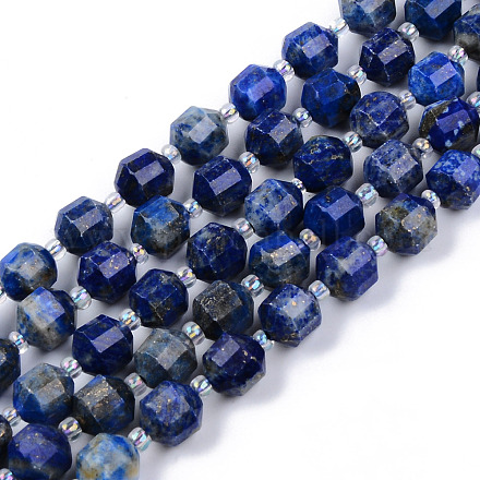 Abalorios de lapislázuli naturales hebras G-R482-11-8mm-1