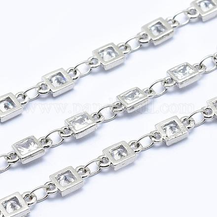 Chaînes avec perles en zircone cubique manuelle CHC-L036-04P-1