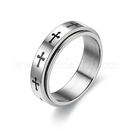 Anillo de dedo giratorio de acero titanio RELI-PW0001-018F-01P-1