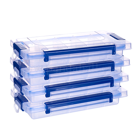 Benecreat 15 compartimentos rectángulo plástico recipientes de almacenamiento de cuentas DIY-BC0010-61-1