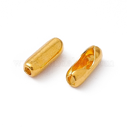 黄金のトーン鉄球チェーン·コネクター  カラー  長さ5mm  2.5 mm幅  厚さ2mm  穴：1mm  1.5mmボールチェーンに適合 X-E682Y-G-1