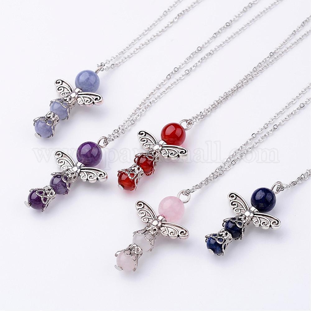 Collier En Cuir Avec Pendentif En Or Et Pierres Précieuses Naturelles Hexagonales
