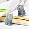 Natural Labradorite Carved Healing Cat Figurines, Reiki Energy Stone Display Decorations, 30x23mm