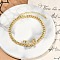 Brass Micro Pave Cubic Zirconia Link Bracelets, Cuban Link Chain Jewelry for Women, Butterfly, Real 18K Gold Plated, 7-3/8 inch(18.7cm), Pendants: 30x20x4mm