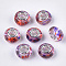 Resin European Beads, Large Hole Beads, with Silver Color Plated Brass Cores, Rondelle, Colorful, 14x8.5~9mm, Hole: 5mm