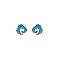 Brass Stud Earrings, Cloud, Blue, Platinum, 10x10x1.2mm, Pin: 0.7mm