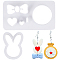 2Pcs 2 Style Plastic Clay Cutters, Clay Modeling Tool, Bowknot & Round & Heart & Rabbit, White, 3.3~3.5x2.35~6.1cm, 1pc/style