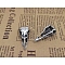 Tibetan Style Alloy Beads, Bird Skull, Antique Silver, 32x15mm