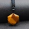 Natural Tiger Eye Pendant Necklaces, Hexagon, 20.08~31.50 inch(51~80cm)