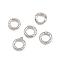 Brass Beads, Hammered Ring, Rack Plating, Long-Lasting Plated, Lead Free & Cadmium Free, Platinum, 6x1mm, Hole: 3.4mm