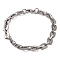 Tarnish Resistant Vacuum Plating 201 Stainless Steel Rectangle Link Chain Bracelets, with 304 Stainless Steel Clasps, Stainless Steel Color, 9-1/8 inch(23cm)