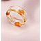 Dried Flower Clear Resin Finger Rings, Orange, US Size 8 1/2(18.5mm)