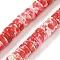 Baking Paint Synthetic Turquoise Beads Strands, with Enamel, Disc, Crimson, 6~6.5x2.5mm, Hole: 1~1.2mm, about 133~134pcs/strand, 14.57''(37cm)