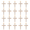 50Pcs Alloy Crystal Rhinestone Pendants, Cross Charms, Cadmium Free & Lead Free, Light Gold, 25.5x15x2mm, Hole: 2mm