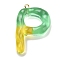 Resin Pendant, with Iron Ring Finding, Letter A~Z, Letter P, 39x26x7mm, Hole: 2mm