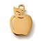 201 Stainless Steel Pendants, Fruit Charms, Apple, 12x8.5x1mm, Hole: 1.2mm