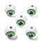 Printed Schima Wood European Beads, Round Eyeball, Light Green, 19~19.5x17.5~18mm, Hole: 4~4.5mm