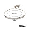 Adjustable Luxury Fashion Slider Bracelets, Shiny Rectangle Brass Micro Pave Cubic Zirconia Bracelets, Clear, 10-1/4 inch(26cm)