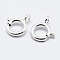 925 Sterling Silver Spring Ring Clasps, Ring, with 925 Stamp, Silver, 9x7x1.5mm, Hole: 1.5mm
