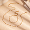 Simple and Elegant Stainless Steel & Natural Freshwater Pearl Link Chain Bracelets & Necklaces Set for Women, Real 18K Gold Plated