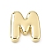 Brass Slide Charms, Letter, Golden, Letter M, 25x24x5mm, Hole: 11x2mm
