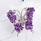 Raw Natural Amethyst Chip Mineral Specimen Display Decorations, with Butterfly Metal Holder, for Home Desktop Feng Shui Ornament, 65x75mm