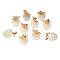 10Pcs Apple Gemstone Charm Pendant Crystal Quartz Healing Natural Stone Pendants Opal Buckle for Jewelry Necklace Earring Making Crafts, White, 20.5x14.8mm, Hole: 3mm