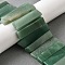 Natural Green Aventurine Beads Strands, Rectangle, Top Drilled, 22~60x6~14x6~9mm, Hole: 1.5~2mm, about 17~22pcs/strand, 7.48''~8.07''(19~20.5cm)