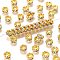 Brass Rhinestone Spacer Beads, Grade AAA, Wavy Edge, Nickel Free, Golden Metal Color, Rondelle, Crystal, 6x3mm, Hole: 1mm